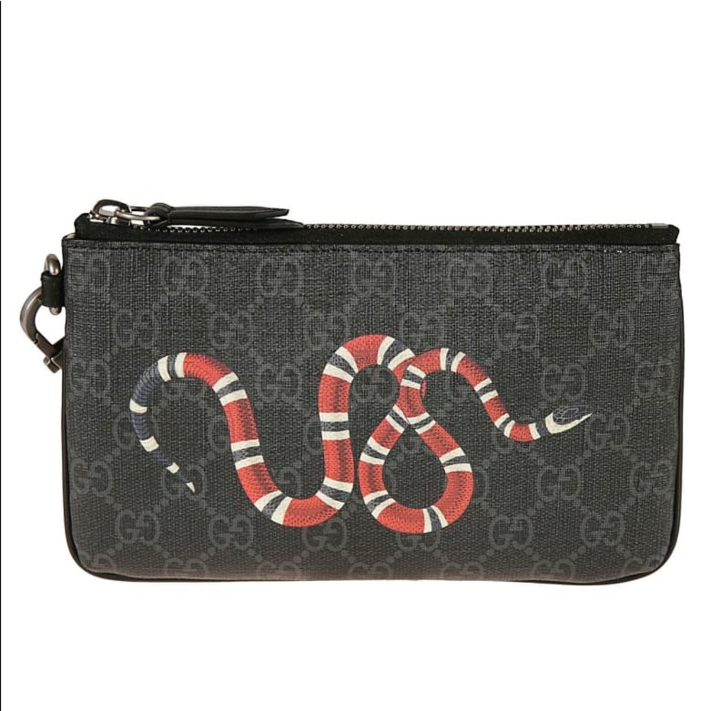 Gucci Snake Print GG Supreme iPhone pouch